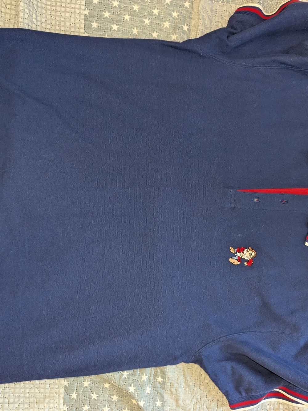 VTG Disney Store Grumpy Dwarf Snow White Embroidered Polo XL